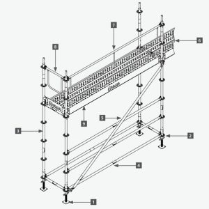 Ponteggio Super Trio In Acciaio Zincato - Piano 60x110cm, Altezza Max 185cm, Portata 120kg - Foto 4