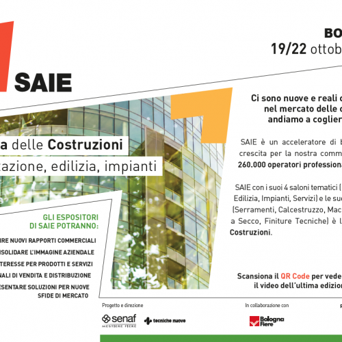 SAIE Bologna 2022: la SOSTENIBILITÀ come filo conduttore delle iniziative speciali per le aziende